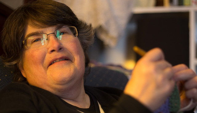 Jean crocheting